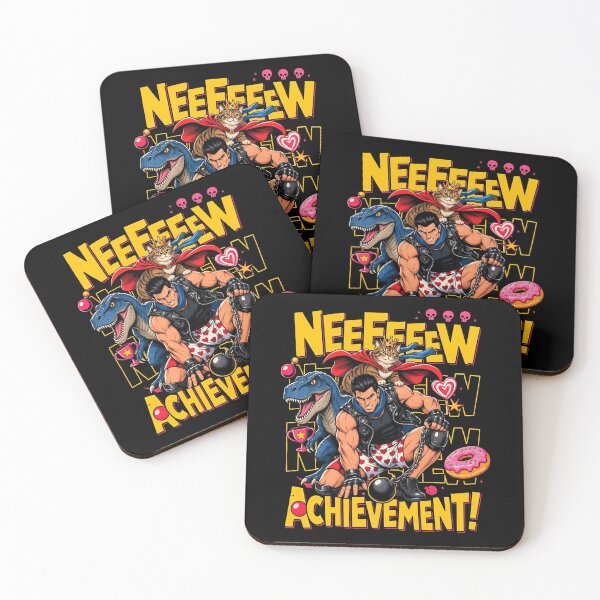 Item preview,  Donut NEEEEEEW ACHIEVEMENT! Cat And Dinosaur Funny designed and sold by Witchfoundart.