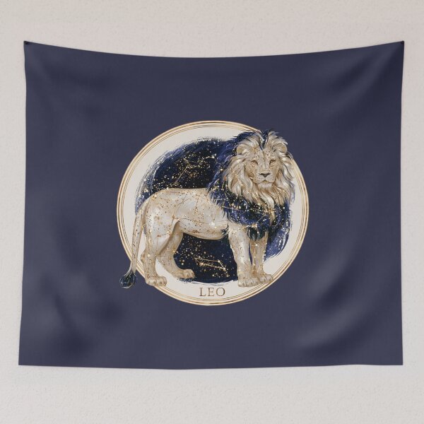 Item preview, Leo Zodiac Lion Astrology Celestial Gold Navy Constellation Symbol PNG designed and sold by MythicMood.