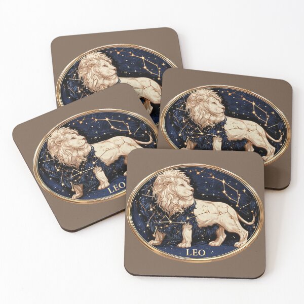 Item preview, Leo Zodiac Lion Astrology Celestial Gold Navy Constellation Symbol PNG designed and sold by MythicMood.