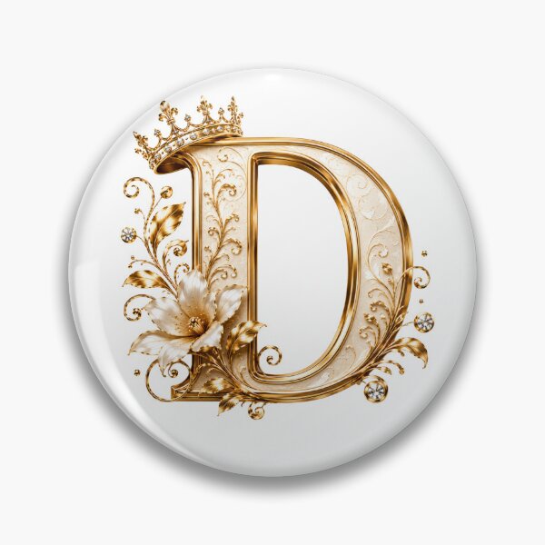 Item preview, Luxury Gold Letter D Monogram with Crown & Lily Flower – Elegant Floral Alphabet Clipart designed and sold by MoodLay.