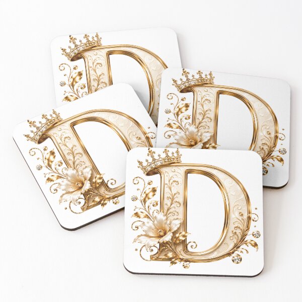 Item preview, Luxury Gold Letter D Monogram with Crown & Lily Flower – Elegant Floral Alphabet Clipart designed and sold by MoodLay.