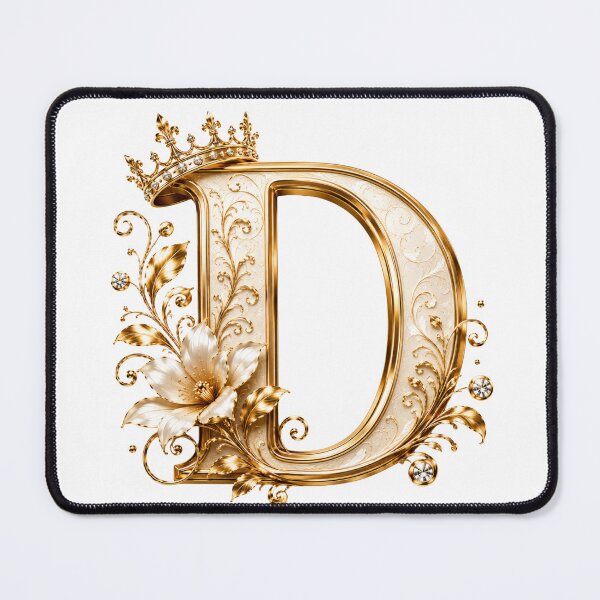 Item preview, Luxury Gold Letter D Monogram with Crown & Lily Flower – Elegant Floral Alphabet Clipart designed and sold by MoodLay.