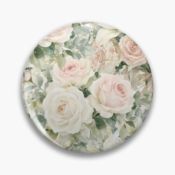 Item preview, Soft Blush Pink & Cream Watercolor Roses Floral Bouquet Pattern designed and sold by SeJaa.