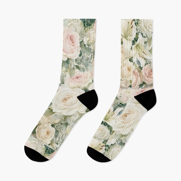 Item preview, Soft Blush Pink & Cream Watercolor Roses Floral Bouquet Pattern designed and sold by SeJaa.