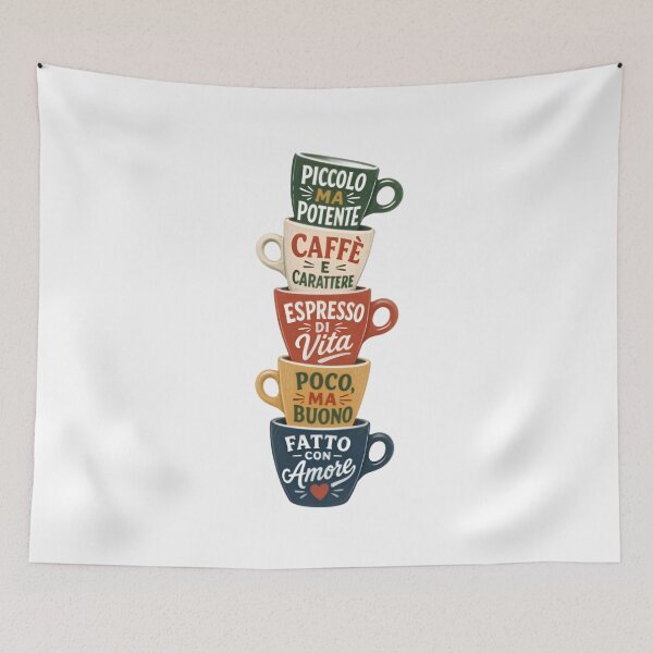 Item preview, Italian Espresso Cups Stack Cafe Quotes Vintage T-Shirt designed and sold by FestivityFinds.