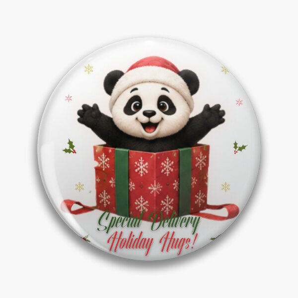Item preview, Cute Christmas Panda Special Delivery Holiday Hugs designed and sold by EnginerdStudio.