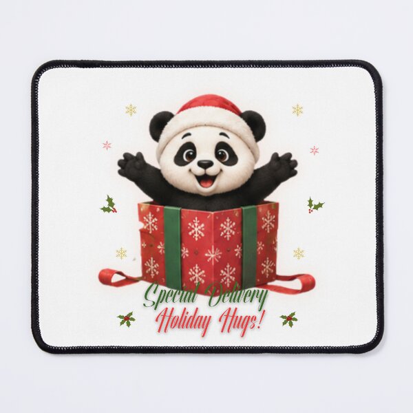 Item preview, Cute Christmas Panda Special Delivery Holiday Hugs designed and sold by EnginerdStudio.