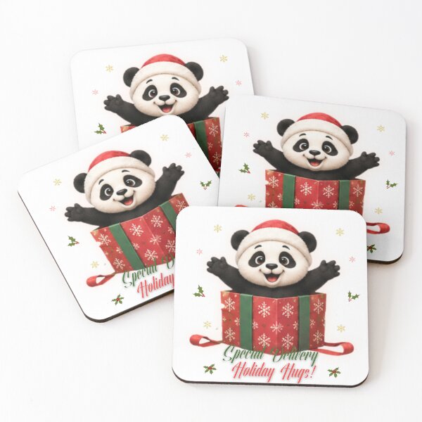 Item preview, Cute Christmas Panda Special Delivery Holiday Hugs designed and sold by EnginerdStudio.