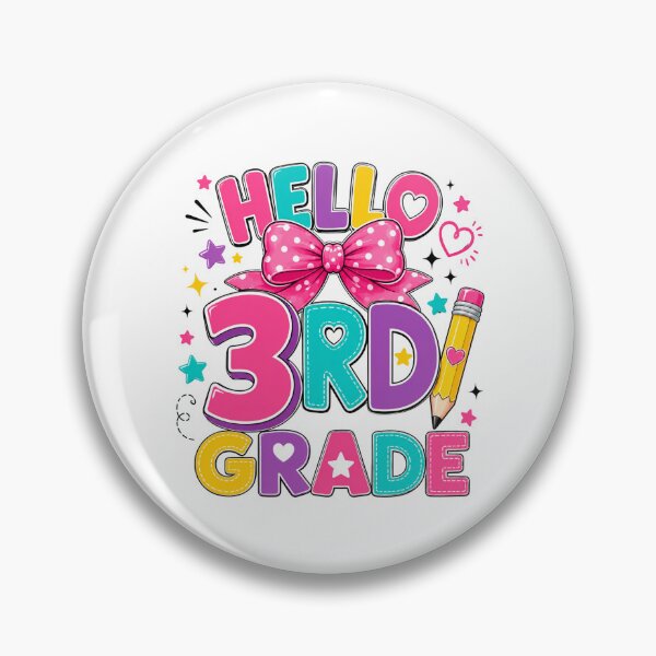 Item preview, Hello 3rd Grade Girls Back to School Bow Pencil designed and sold by WeirdlyMild.
