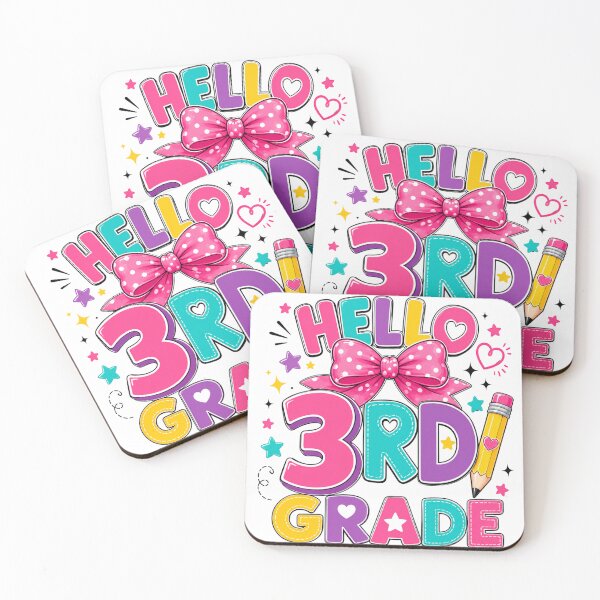 Item preview, Hello 3rd Grade Girls Back to School Bow Pencil designed and sold by WeirdlyMild.