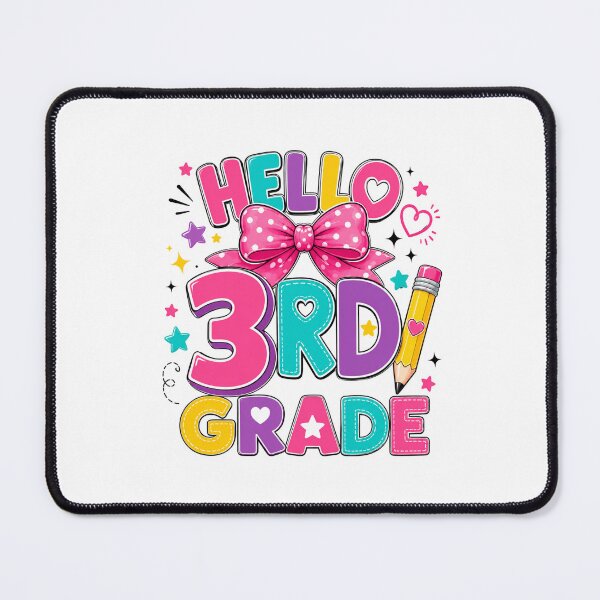 Item preview, Hello 3rd Grade Girls Back to School Bow Pencil designed and sold by WeirdlyMild.