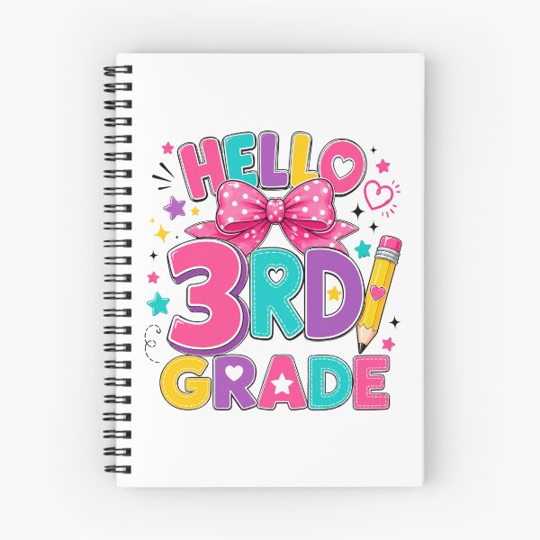 Item preview, Hello 3rd Grade Girls Back to School Bow Pencil designed and sold by WeirdlyMild.