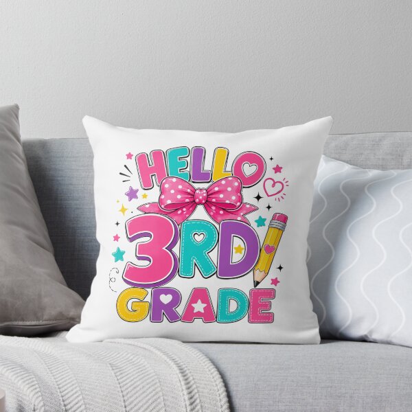 Item preview, Hello 3rd Grade Girls Back to School Bow Pencil designed and sold by WeirdlyMild.