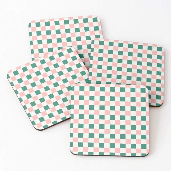 Item preview, Pastel Checkerboard Pattern Emerald Pink Gingham designed and sold by Angie-Atelier.