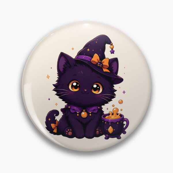 Item preview, Cute Witch Cat with Cauldron - Witchy Aesthetic Black Kitten Magic designed and sold by Knacky Print.