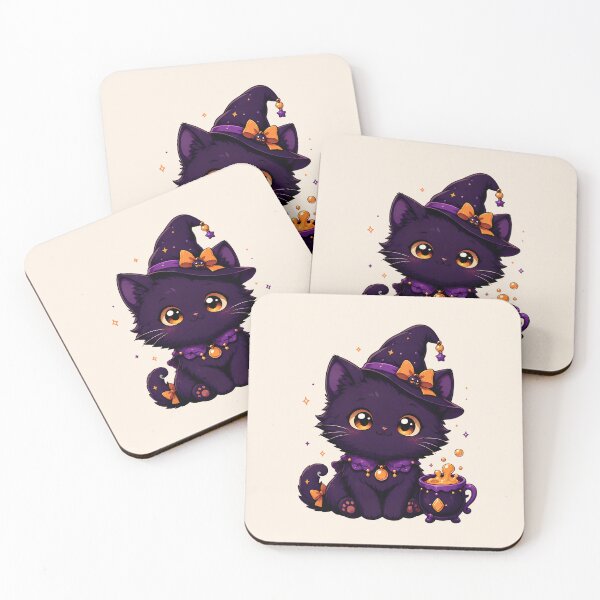 Item preview, Cute Witch Cat with Cauldron - Witchy Aesthetic Black Kitten Magic designed and sold by Knacky Print.