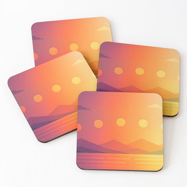 Item preview, Modern Retro Rainbow Sunset Lake – Colorful Mountain Landscape designed and sold by ZanyPaintbrush.