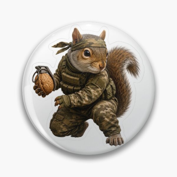 Item preview, Commando Squirrel with Walnut Grenade designed and sold by Snurly.