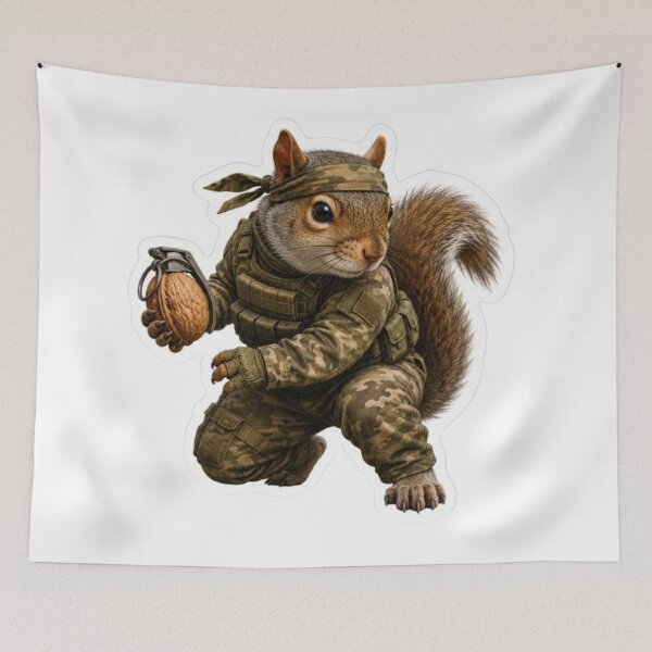 Item preview, Commando Squirrel with Walnut Grenade designed and sold by Snurly.