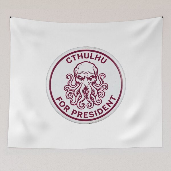 Item preview, Cthulhu For President Political Badge designed and sold by Bad-Decisions-Designs.