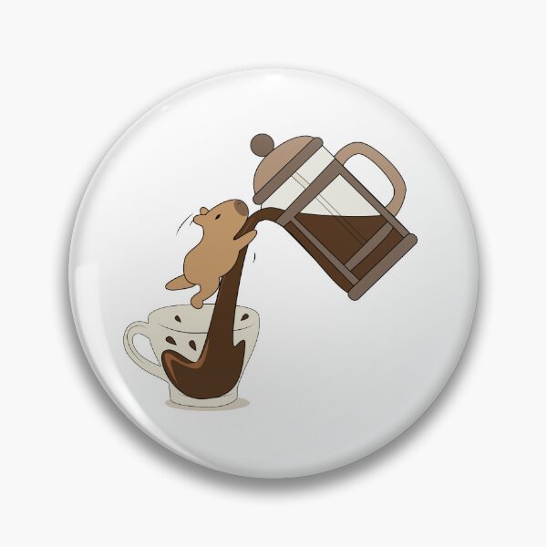 Item preview, Capybara Pouring Coffee French Press designed and sold by TatinkaArtskill.