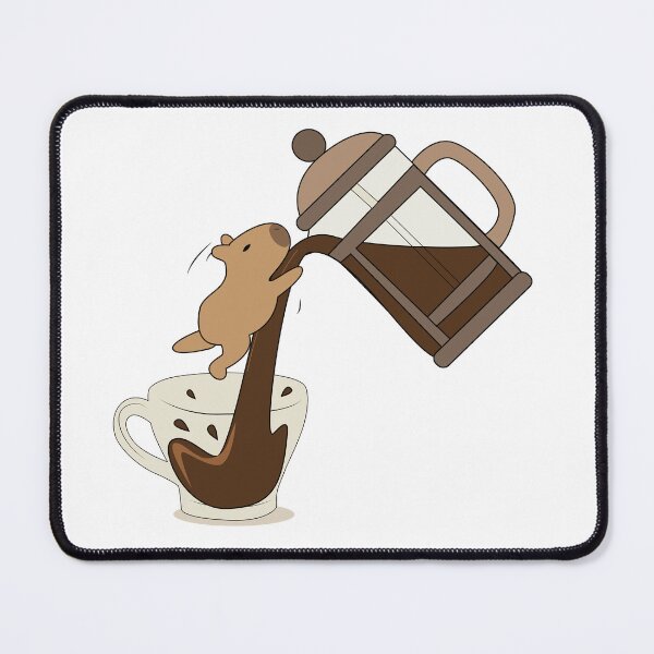Item preview, Capybara Pouring Coffee French Press designed and sold by TatinkaArtskill.