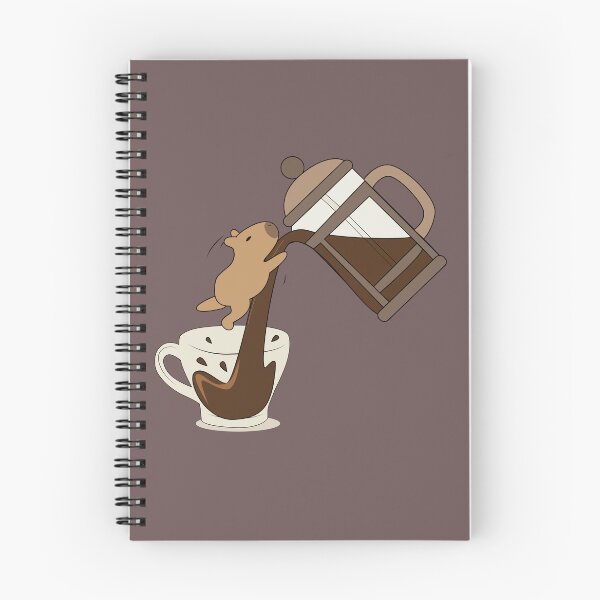 Item preview, Capybara Pouring Coffee French Press designed and sold by TatinkaArtskill.