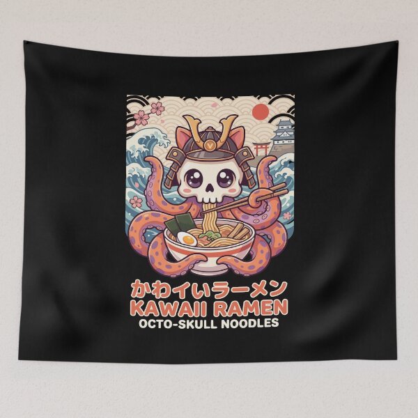 Item preview, Kawaii Octopus Samurai Ramen Japanese Noodle Art designed and sold by crouchingpixel.