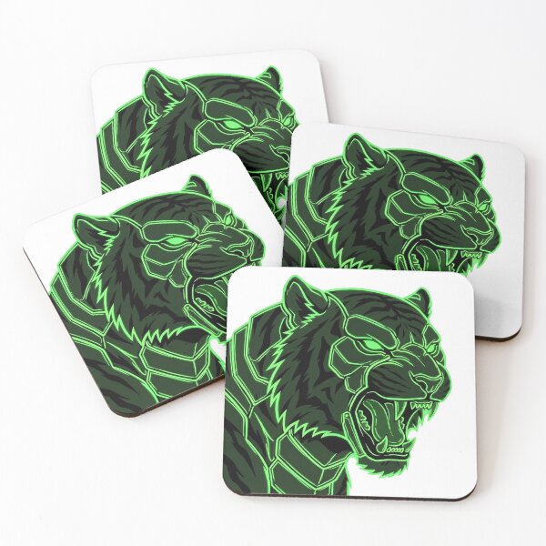 Item preview, Neon Armored Green Tiger Portrait designed and sold by Bad-Decisions-Designs.