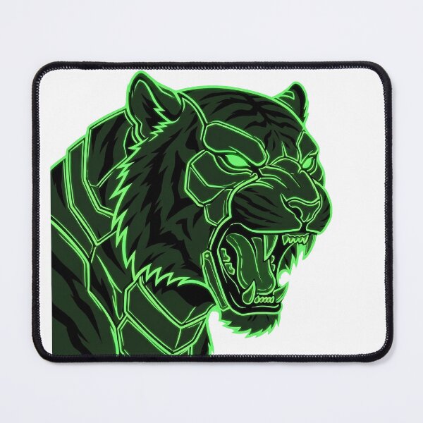 Item preview, Neon Armored Green Tiger Portrait designed and sold by Bad-Decisions-Designs.