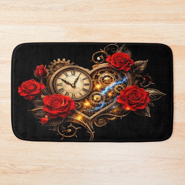 Item preview, Steampunk Heart of Time – Roses, Clock and Gears designed and sold by TroviTutto.