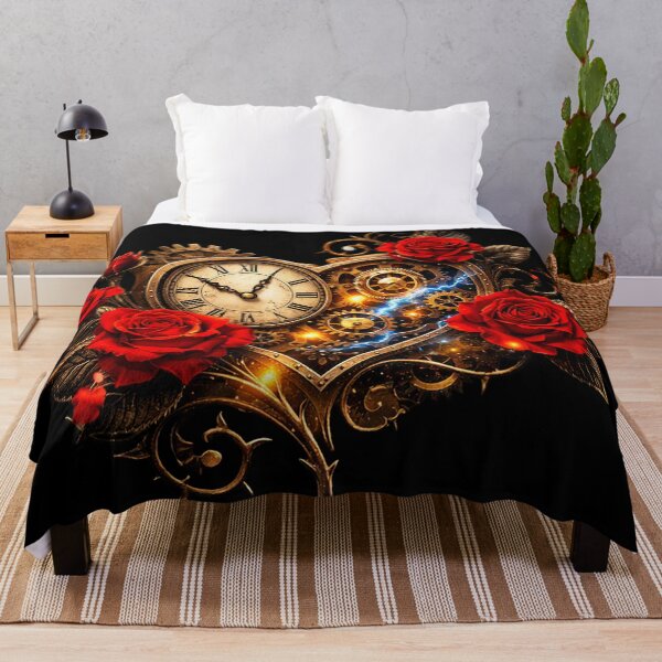 Item preview, Steampunk Heart of Time – Roses, Clock and Gears designed and sold by TroviTutto.