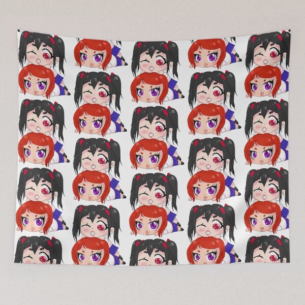 Item preview, Nico And Maki Stacked Chibi Sticker designed and sold by nadeau-taren.