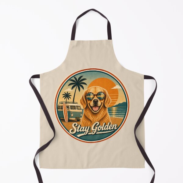 Item preview, Stay Golden | 1960s California Golden Retriever Retro Surf designed and sold by FireWildChild.