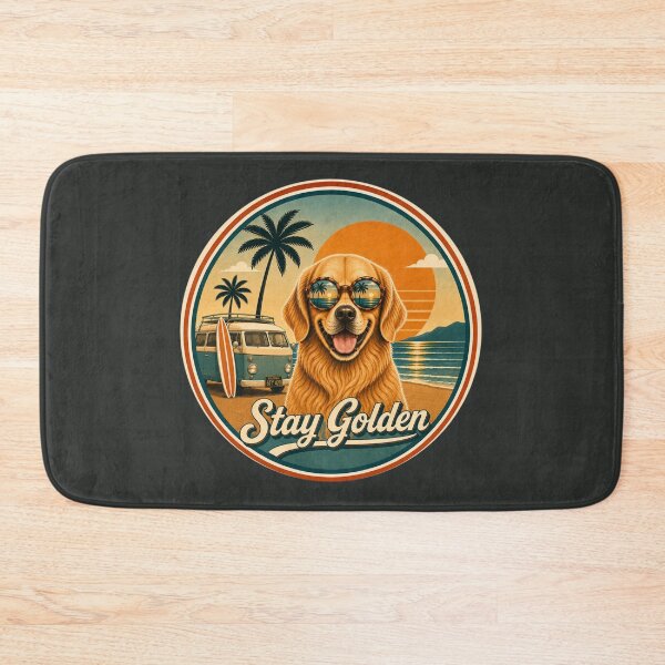Item preview, Stay Golden | 1960s California Golden Retriever Retro Surf designed and sold by FireWildChild.