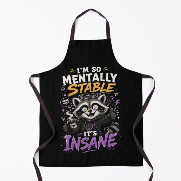 Item preview, I’m So Mentally Stable It’s Insane Raccoon T-Shirt – Funny Meme Graphic Tee designed and sold by Artimax-Studio.