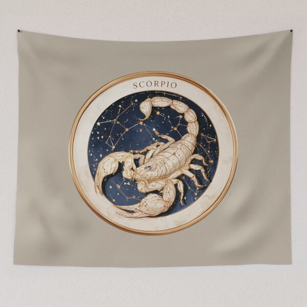 Item preview, Scorpio Zodiac Scorpion Astrology Celestial Constellation Gold Navy PNG designed and sold by MythicMood.