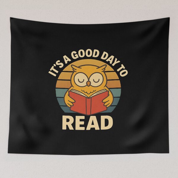 Item preview, Its a Good Day to Read Wise Owl Bookworm Retro Vintage Sunset designed and sold by Photo-Sphere101.