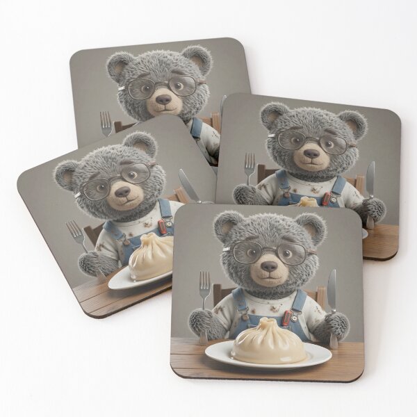 Item preview, Cute Bear Eating Khinkali Funny Foodie Art Print designed and sold by LenNo9881.