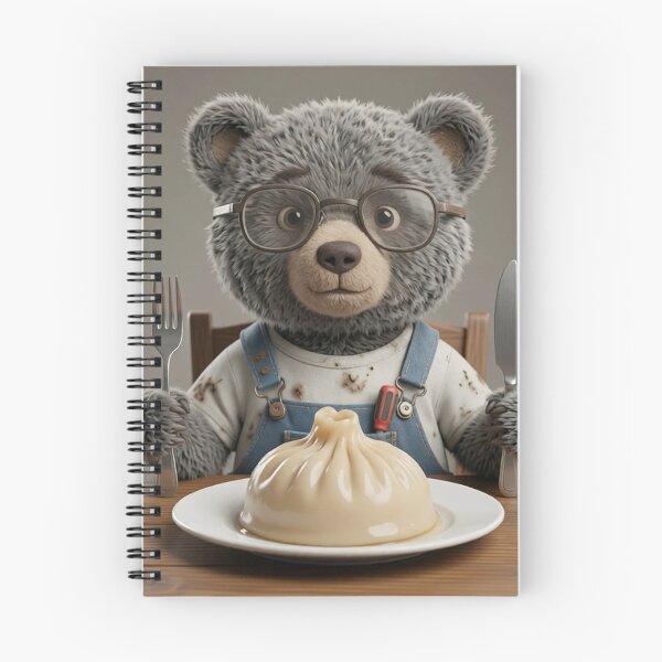 Item preview, Cute Bear Eating Khinkali Funny Foodie Art Print designed and sold by LenNo9881.