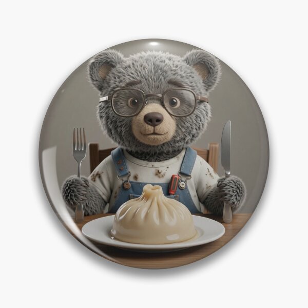 Item preview, Cute Bear Eating Khinkali Funny Foodie Art Print designed and sold by LenNo9881.