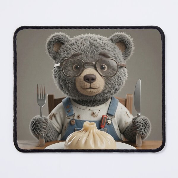 Item preview, Cute Bear Eating Khinkali Funny Foodie Art Print designed and sold by LenNo9881.