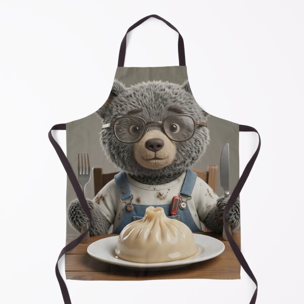 Item preview, Cute Bear Eating Khinkali Funny Foodie Art Print designed and sold by LenNo9881.