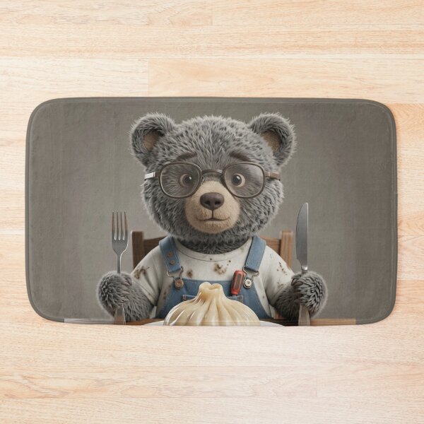 Item preview, Cute Bear Eating Khinkali Funny Foodie Art Print designed and sold by LenNo9881.