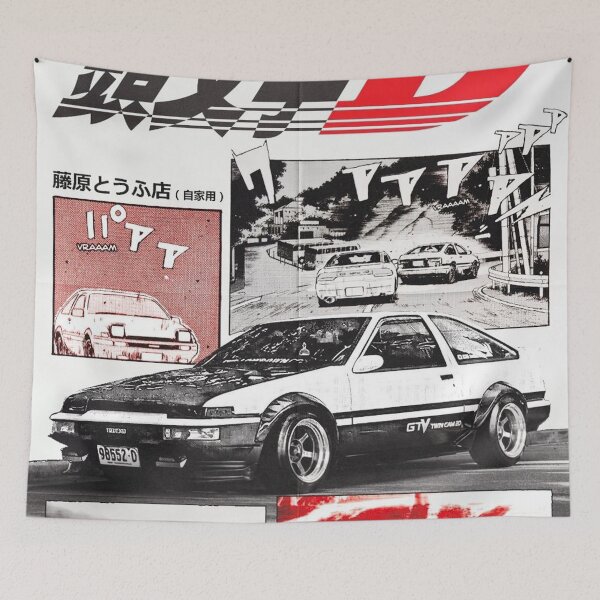 Item preview, Initial D AE86 Retro Car Poster designed and sold by mattewjoilen.