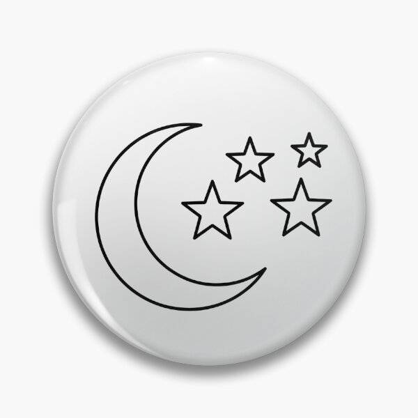 Item preview, Simple Crescent Moon with Four Stars Celestial Sketch designed and sold by VibeShift Studio.