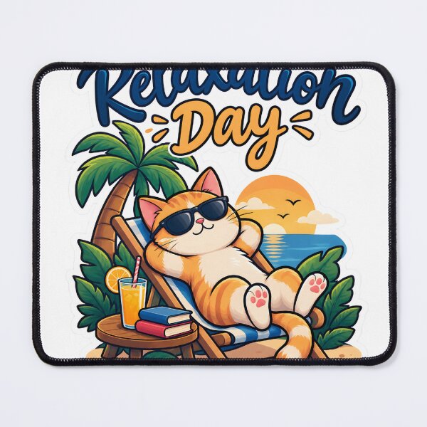 Item preview, Cute Cat Beach Relaxation Day Vacation designed and sold by palozashop.