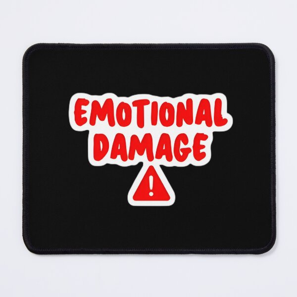 Item preview, Emotional Damage Funny Meme Red Warning Sign Sticker designed and sold by FestivityFinds.