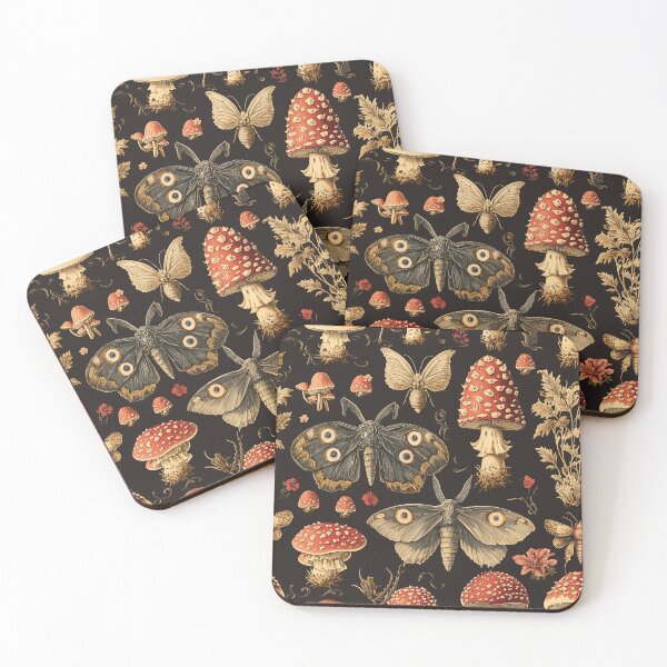 Item preview, Vintage Moth Mushroom Fern Botanical Pattern by Moose Disco designed and sold by MooseDisco.