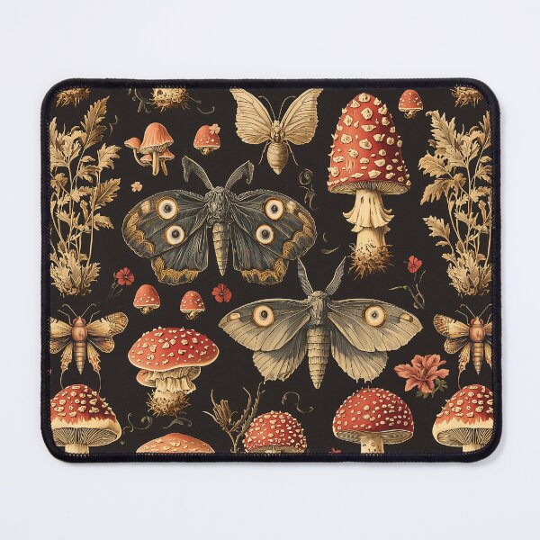 Item preview, Vintage Moth Mushroom Fern Botanical Pattern by Moose Disco designed and sold by MooseDisco.